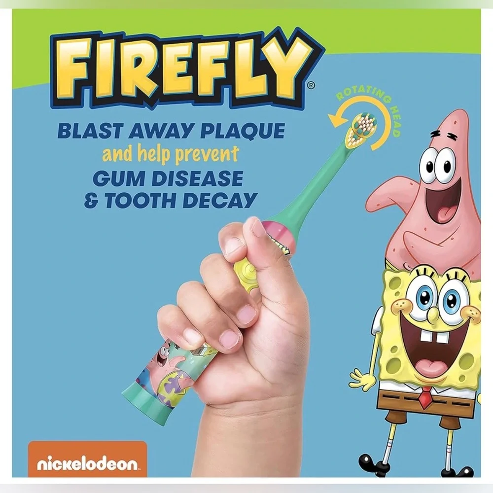 Spongebob squarepants Firefly Clean N' Protect Power Toothbrush‎ new